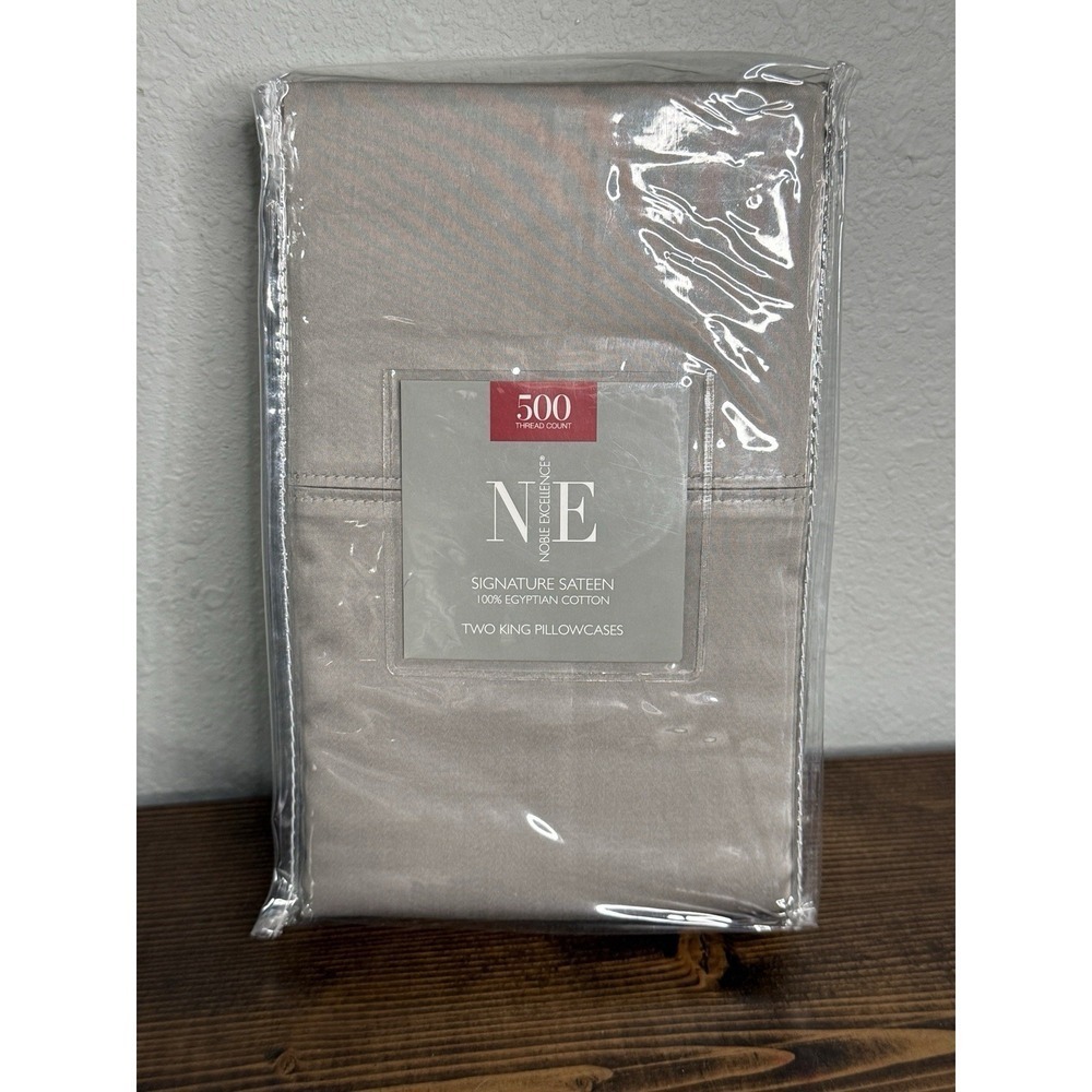 Noble‎ Excellence NE Grey King Size Pillowcases Set New 500ct